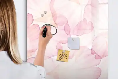 Tablă cu marker decor Petale în acuarelă
