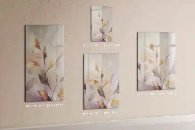 Tablă magnetică de scris cu model plante în acuarelă