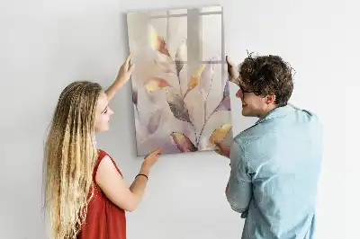 Tablă magnetică de scris cu model plante în acuarelă