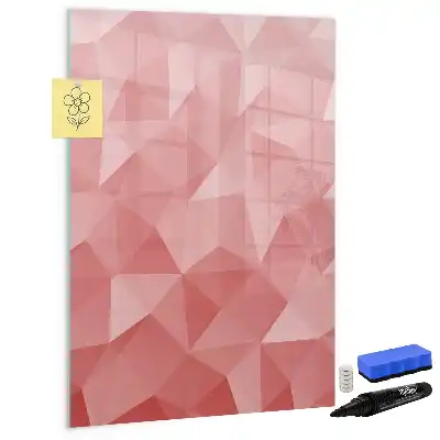 Tablă magnetică de scris cu model abstracție de triunghiuri