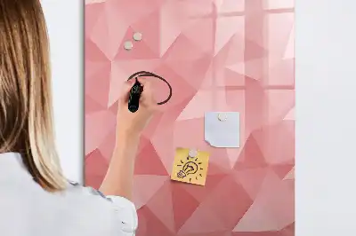 Tablă magnetică de scris cu model abstracție de triunghiuri