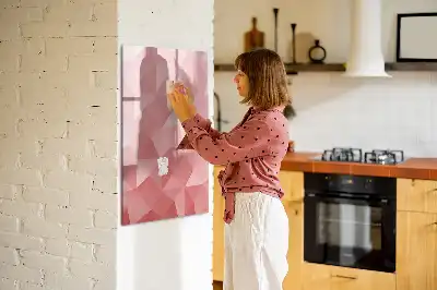 Tablă magnetică de scris cu model abstracție de triunghiuri
