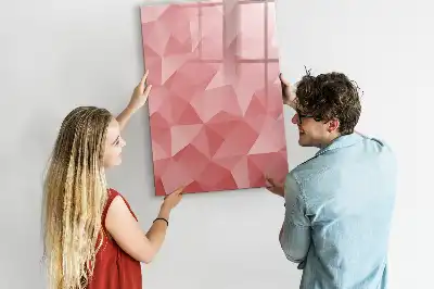 Tablă magnetică de scris cu model abstracție de triunghiuri