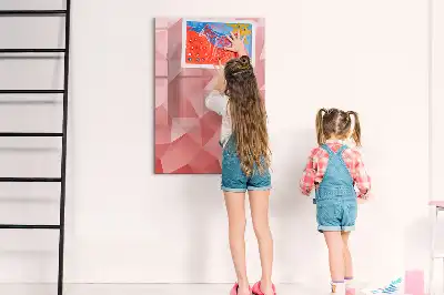 Tablă magnetică de scris cu model abstracție de triunghiuri