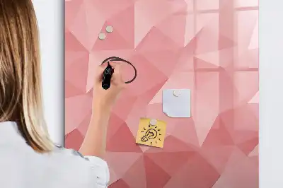 Tablă magnetică de scris cu model abstracție de triunghiuri