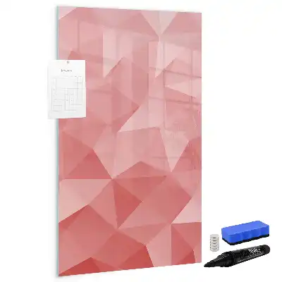 Tablă magnetică de scris cu model abstracție de triunghiuri