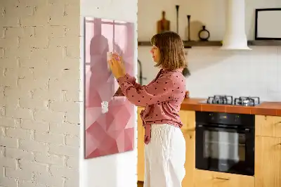Tablă magnetică de scris cu model abstracție de triunghiuri