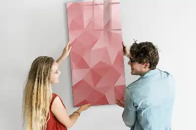 Tablă magnetică de scris cu model abstracție de triunghiuri