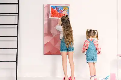 Tablă magnetică de scris cu model abstracție de triunghiuri