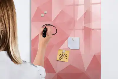 Tablă magnetică de scris cu model abstracție de triunghiuri