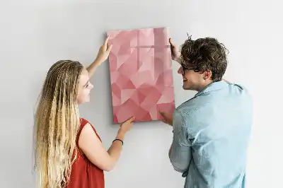 Tablă magnetică de scris cu model abstracție de triunghiuri