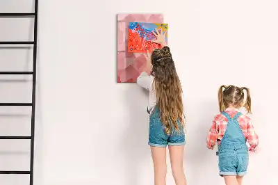 Tablă magnetică de scris cu model abstracție de triunghiuri