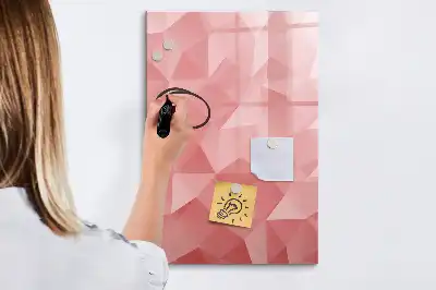 Tablă magnetică de scris cu model abstracție de triunghiuri
