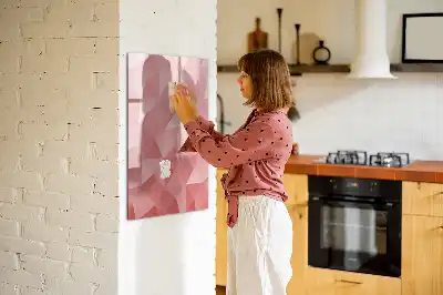 Tablă magnetică de scris cu model abstracție de triunghiuri