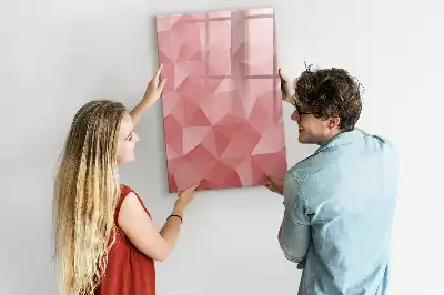 Tablă magnetică de scris cu model abstracție de triunghiuri