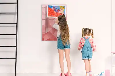 Tablă magnetică de scris cu model abstracție de triunghiuri