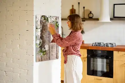 Tablă cu marker model Flori pe scânduri