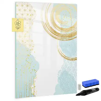 Tablă magnetică de scris decorată cu motiv abstract