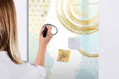 Tablă magnetică de scris decorată cu motiv abstract