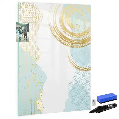 Tablă magnetică de scris decorată cu motiv abstract