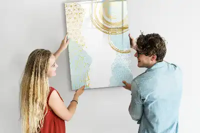 Tablă magnetică de scris decorată cu motiv abstract