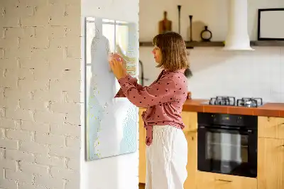 Tablă magnetică de scris decorată cu motiv abstract