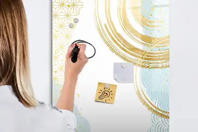 Tablă magnetică de scris decorată cu motiv abstract