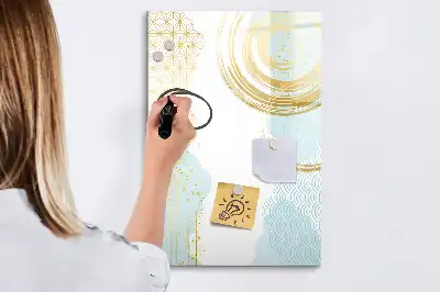 Tablă magnetică de scris decorată cu motiv abstract
