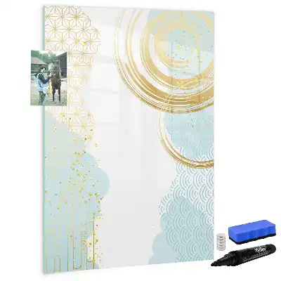 Tablă magnetică de scris decorată cu motiv abstract