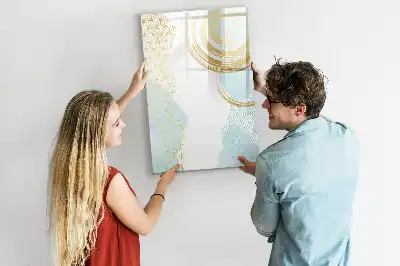 Tablă magnetică de scris decorată cu motiv abstract