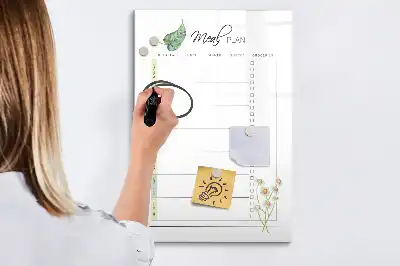 Tablă magnetică pentru planificarea meselor pentru scris