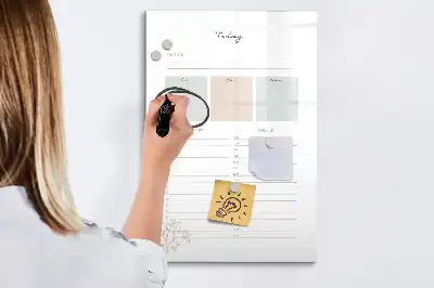 Tablă magnetică pentru scris planificator zilnic