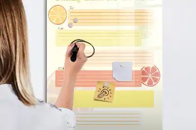 Planificator de meniu cu suprafață magnetică pentru marker