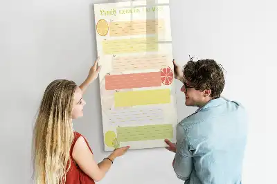 Planificator de meniu cu suprafață magnetică pentru marker