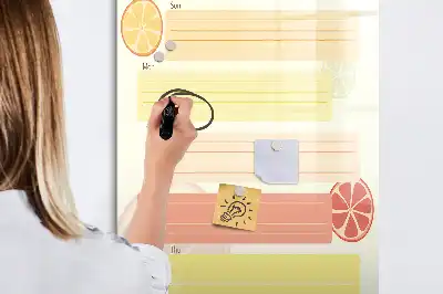Planificator de meniu cu suprafață magnetică pentru marker