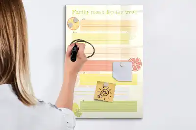 Planificator de meniu cu suprafață magnetică pentru marker