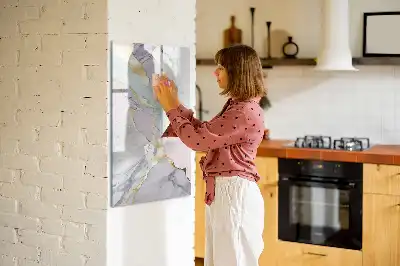 Tablă magnetică de scris cu aspect de marmură decorativă