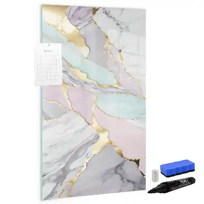Tablă magnetică de scris cu aspect de marmură decorativă