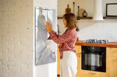Tablă magnetică de scris cu aspect de marmură decorativă