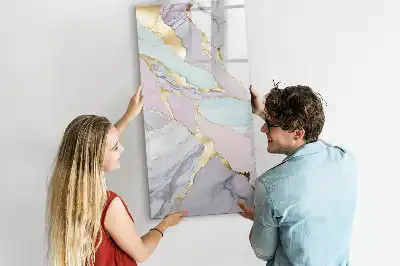 Tablă magnetică de scris cu aspect de marmură decorativă