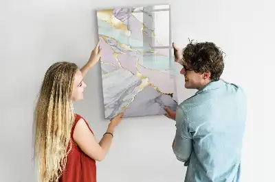 Tablă magnetică de scris cu aspect de marmură decorativă