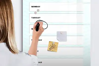 Planificator săptămânal cu suprafață magnetică pentru marker