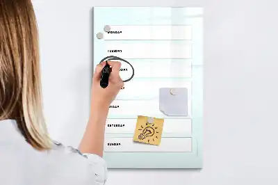 Planificator săptămânal cu suprafață magnetică pentru marker