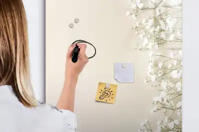 Tablă magnetică de scris model cu flori delicate