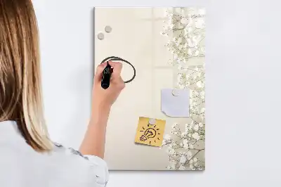 Tablă magnetică de scris model cu flori delicate