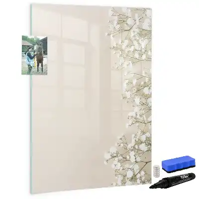 Tablă magnetică de scris model cu flori delicate