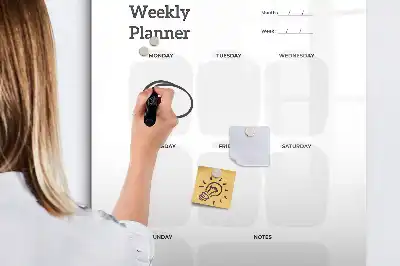 Tablă magnetică de scris planificator săptămânal