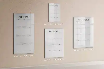 Tablă magnetică pentru notarea obiectivelor lunare cu design pentru planificare lunară