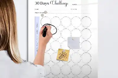 Tablă magnetică cu marker planificator lunar pentru 30 de zile