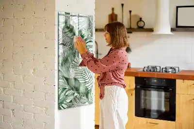 Tablă cu marker cu model de frunze în acuarelă